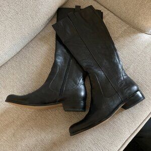 NEW - New York Sixth + Love Black Knee High Leather Boots Size 9
